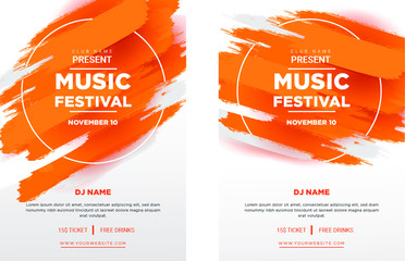 Music Festival Template with grunge shapes. vector