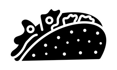 Taco - Mexican food lunch vector flat icon for apps and websites on a transparent background