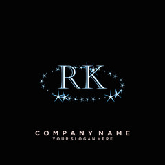 Fototapeta na wymiar Initial Letter RK Logo With circle Template Vector