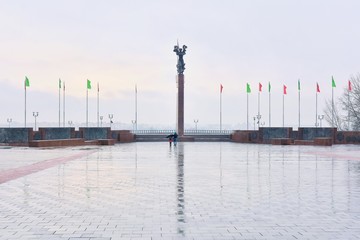 Fototapeta na wymiar Mogilev, Belarus - March 2020. Memorial complex 