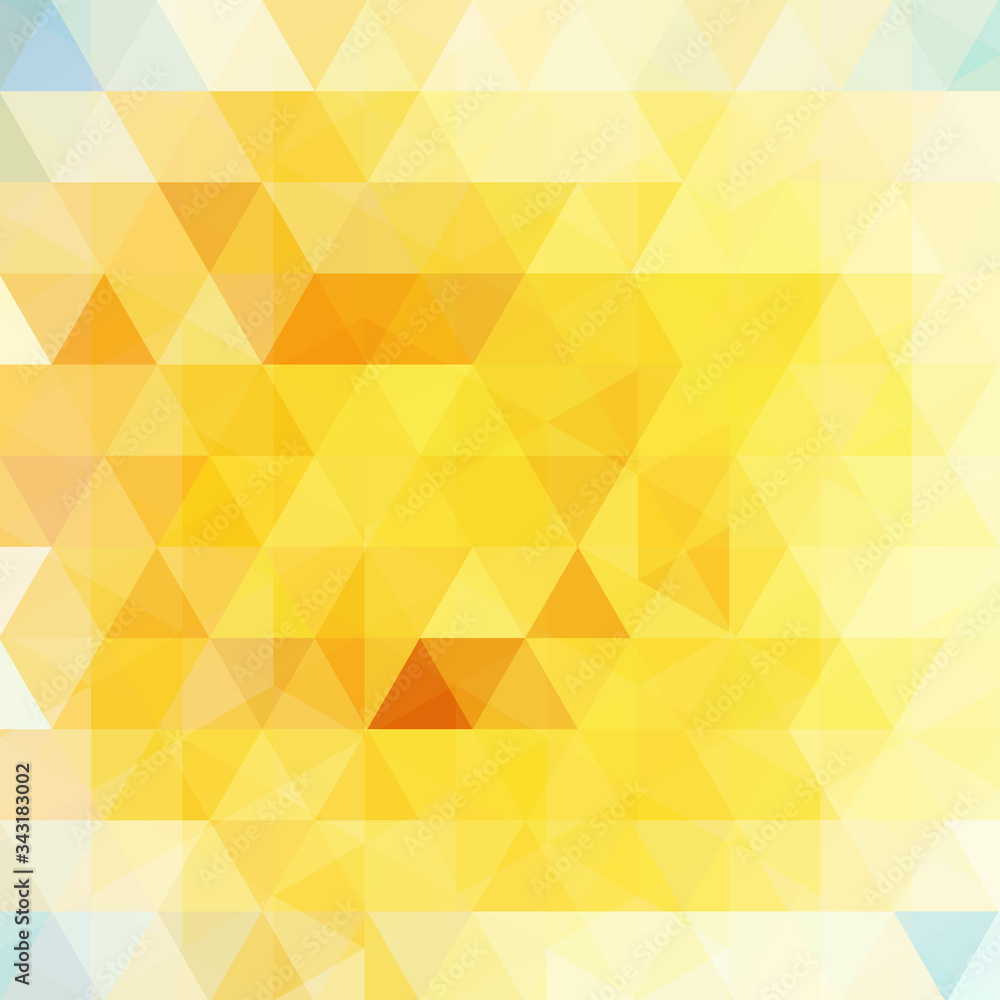 Poster background of yellow geometric shapes. abstract triangle geometrical background. mosaic pattern. vec