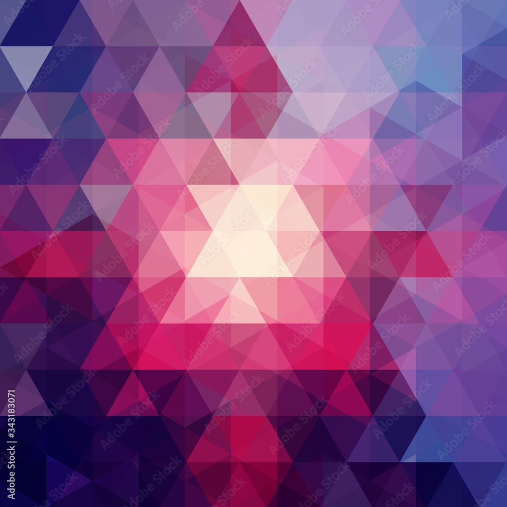 Poster background of purple geometric shapes. abstract triangle geometrical background. mosaic pattern. vec