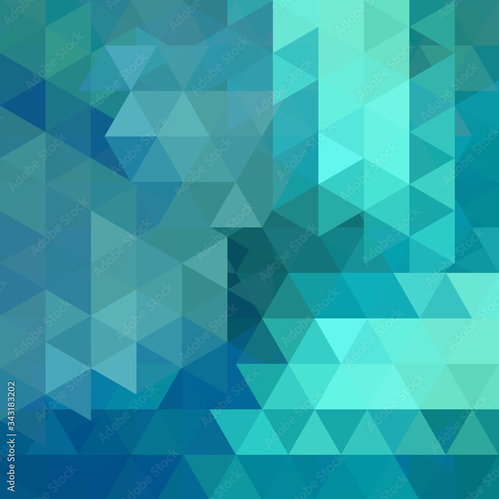 Poster background made of blue triangles. square composition with geometric shapes. eps 10