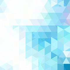 Abstract vector background with blue, white triangles. Geometric vector illustration. Creative design template.