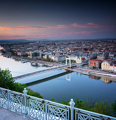 Sunset over Budapest with Elisabeth Bridge