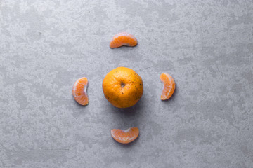 Fresh orange slices with nice textured background.
