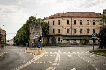 Citt&agrave;  di Bergamo deserta in quarantena