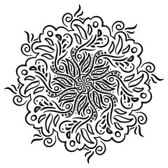 mandala pattern seamless white black element outline