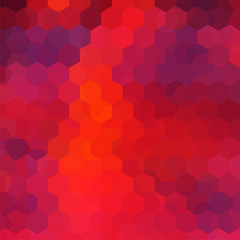 Fototapeta premium Background made of red, purple, orange hexagons. Square composition with geometric shapes. Eps 10