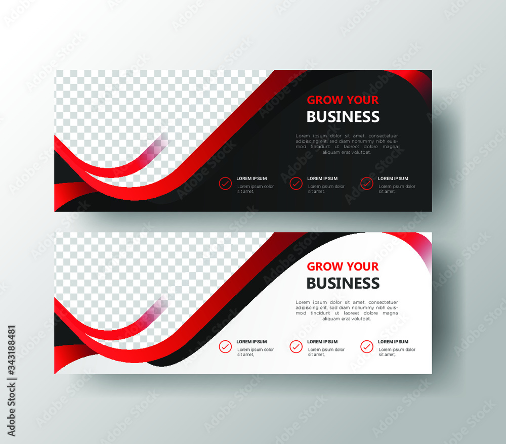 Wall mural business banner templates, for business promotion, marketing, offices, vector templates - Wall murals