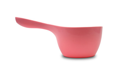 isolated pink color water dipper on white background