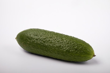 Fresh Chinese cucumber isolated on white background.