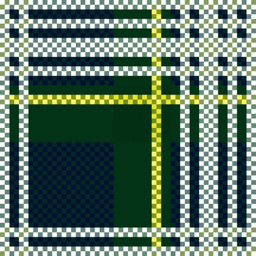 Tartan plaid in green, blue, white and yellow