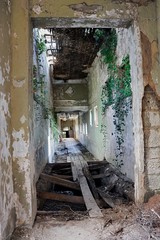 Corridor of an abandoned and devastated building