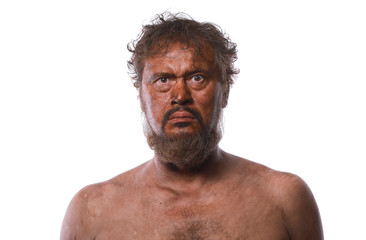 portrait of a naked dirty man