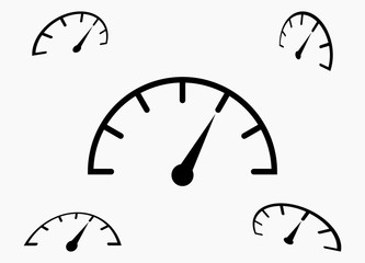 Vector illustration of speedometer icon on light background.
