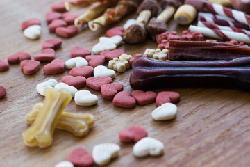 Dog tasty colored biscuits, snacks for dogs 