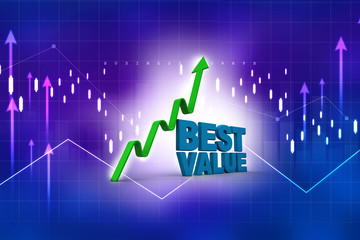 3d rendering Stock market online business concept. business Graph 