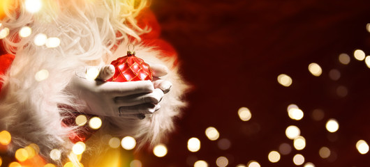 Christmas and New Year holiday background with Santa Claus