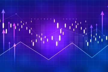 2d rendering Stock market online business concept. business Graph 