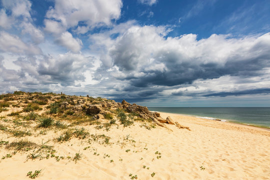 Meia Praia Beach In Lagos, Portugal