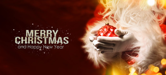 Christmas and New Year holiday background with Santa Claus