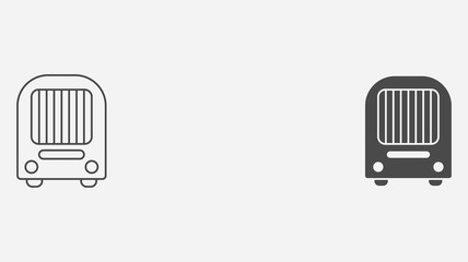 Heater outline and filled vector icon sign symbol