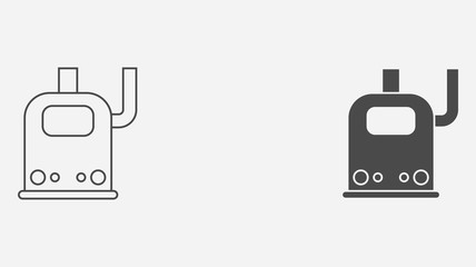 Heater outline and filled vector icon sign symbol
