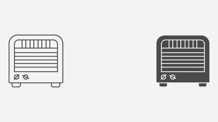 Heater outline and filled vector icon sign symbol