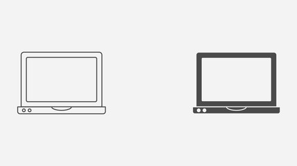 Laptop outline and filled vector icon sign symbol