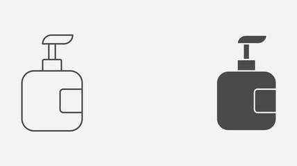 Liquid soap outline and filled vector icon sign symbol
