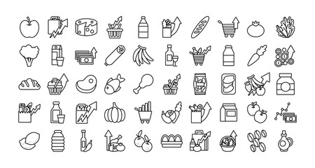 bundle of commodity basket icons