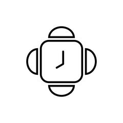 Obraz premium Clock line icon isolated on white background. Black and white simple watches. Time concept