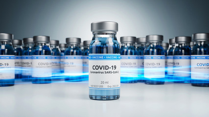 Mehrere Ampullen mit Impfstoff gegen Covid-19