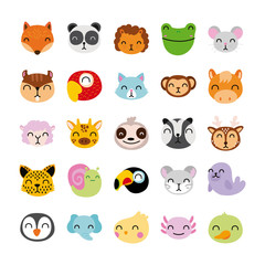 Obraz premium bundle of cute animals characters