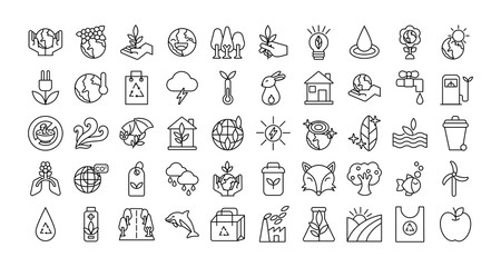 bundle of planet ecology set icons