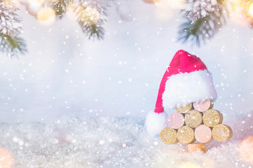 Christmas and New Year holidays background, winter season. Christmas greeting card