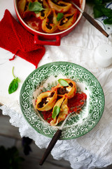 Baked pulled beef stuffed shells...style rustic