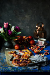 Blood orange galette..selective focus