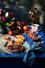 Blood orange galette..selective focus