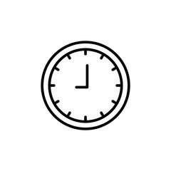 Clock line icon isolated on white background. Black and white simple watches. Time concept
