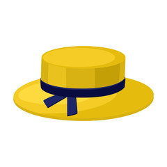 Summer hat vector icon.Cartoon vector icon isolated on white background summer hat.
