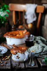 Lamb shank pies.style rustic.