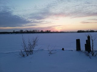 sunset on the river