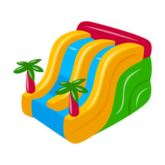Inflatable slide vector icon.Cartoon vector icon isolated on white background inflatable slide.