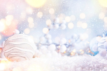 Obraz na płótnie Canvas Christmas and New Year holidays background, winter season. Christmas greeting card