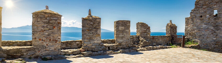 View from the fortress walls to the beautiful Aegean Sea