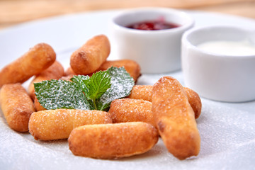 cream cheese sticks with sauce