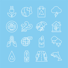 bundle of planet ecology set icons