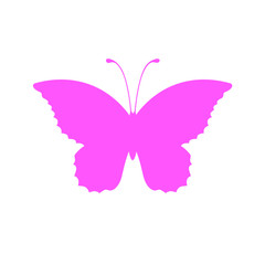 silhouette of a butterfly, vector, isolated,  on a white background